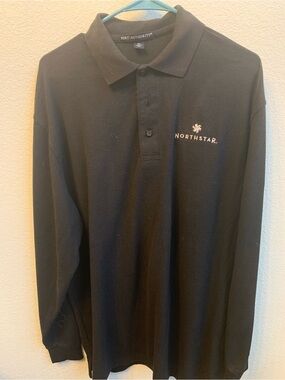 Men's Black Long-Sleeve Polo